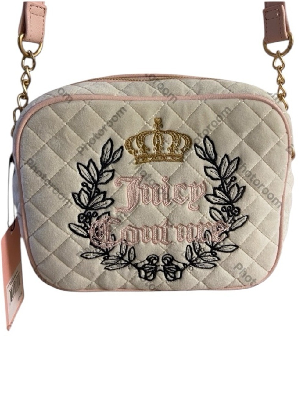 Juicy Couture royal couture crossbody quilted in pink clay crystal NWT $79